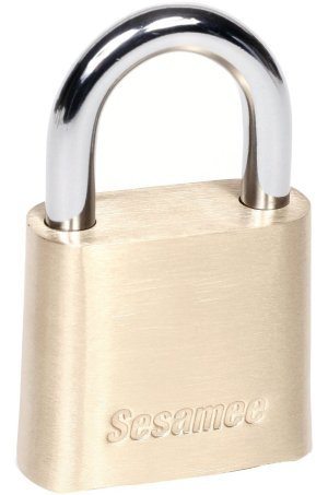 sesamee k436 4 dial bottom- esettable combination brass padlock
